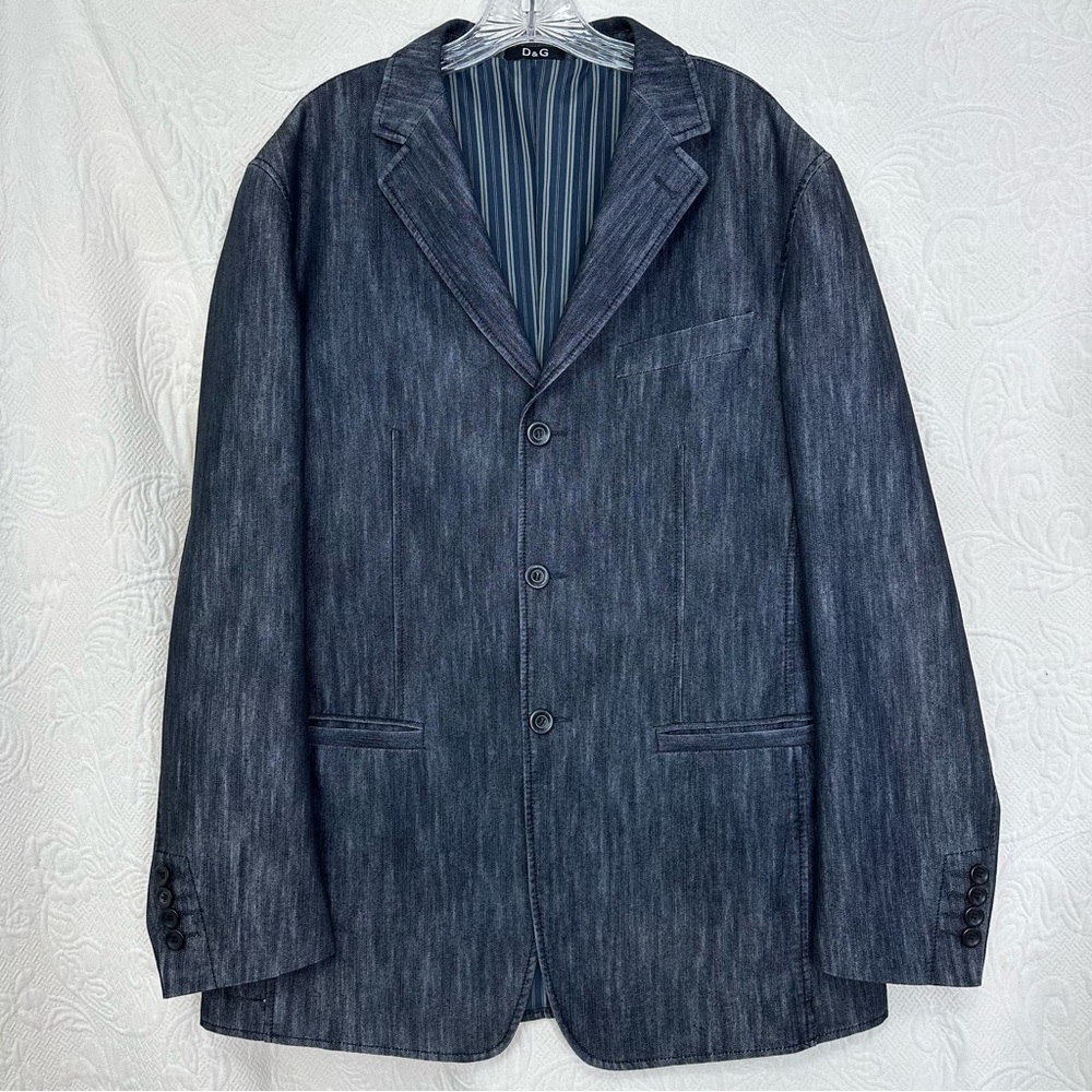 Dolce & Gabbana D&G VTG Mens Black Denim Blazer